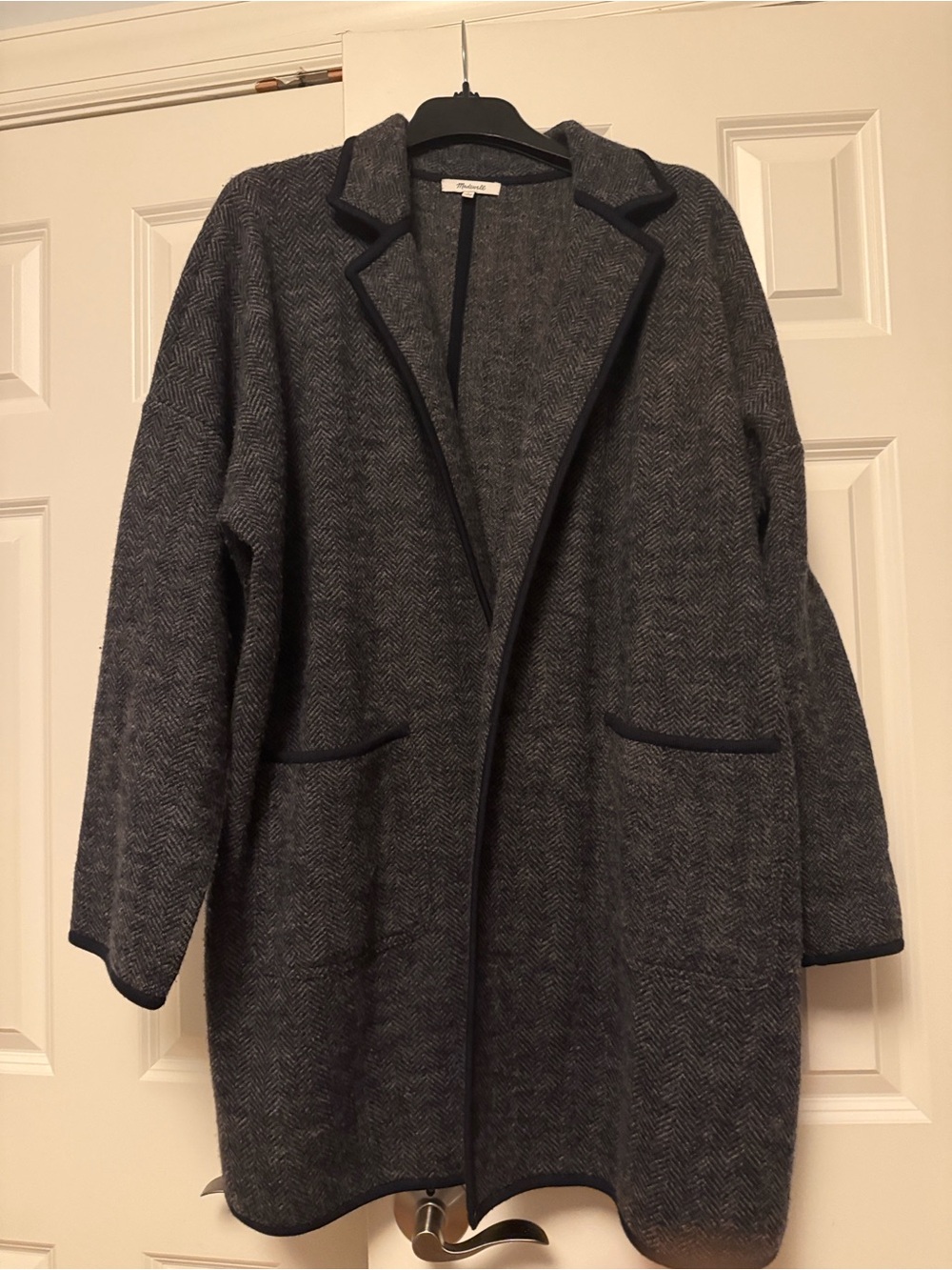 Madewell Herringbone Open-Front Sweater Coat